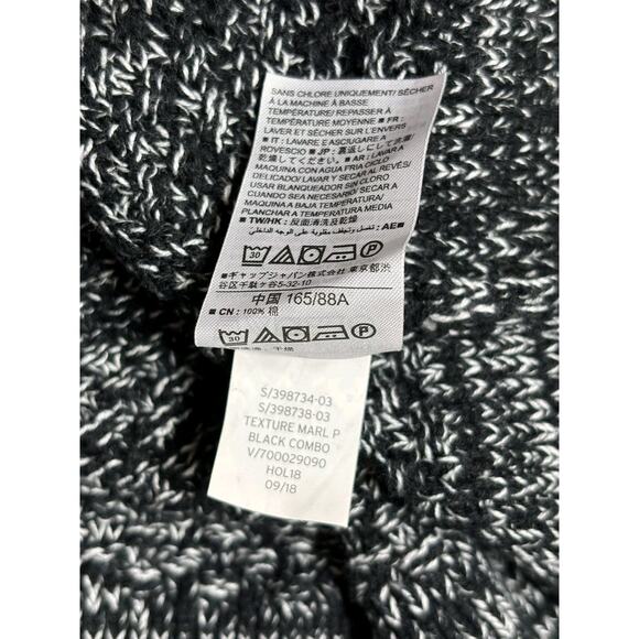 GAP Marled Cable Knit Sweater Womens Size S Black Combo Textured Long Sleeves - Picture 4 of 7